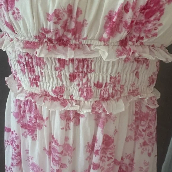 Aqua Pink and White Floral Dress - NWOT - Picture 3 of 10